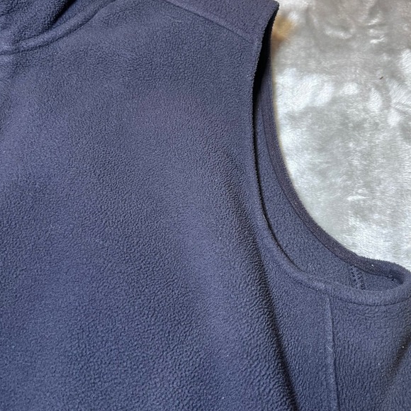 Lands End Fleece Vest Mens Large Navy Blue Full Zip Outdoors Hiking Fall Winter - Picture 12 of 14